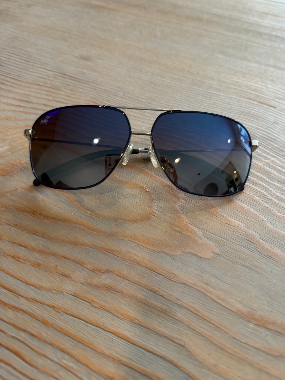 Maui Jim Aviator Sunglasses with Blue Gradient Lenses